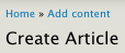 Create Article