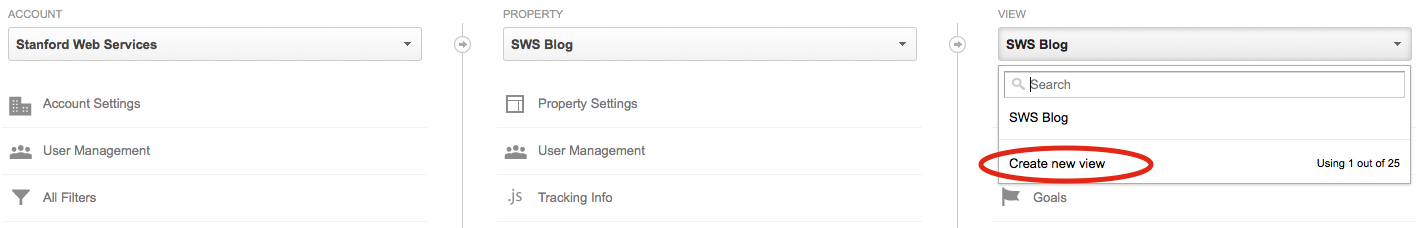 click create new view