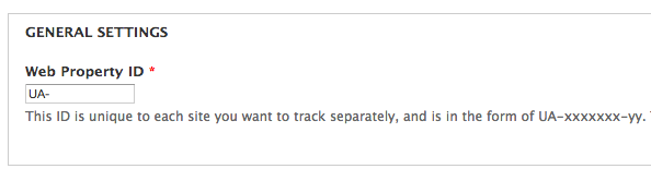 enter the web property id